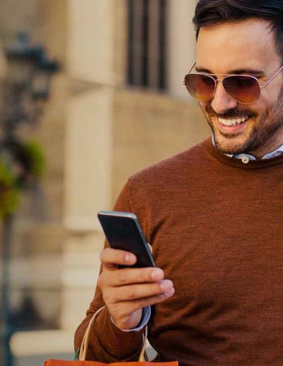 man and woman shopping in mall